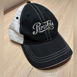 PEPSI-COLA Vintage Baseball Cap, Black and White, OS.